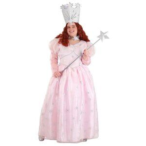 Plus Size Good Witch Glinda Costume 5X Drag DRESS ONLY Butterflies Princess Gown
